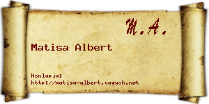 Matisa Albert névjegykártya